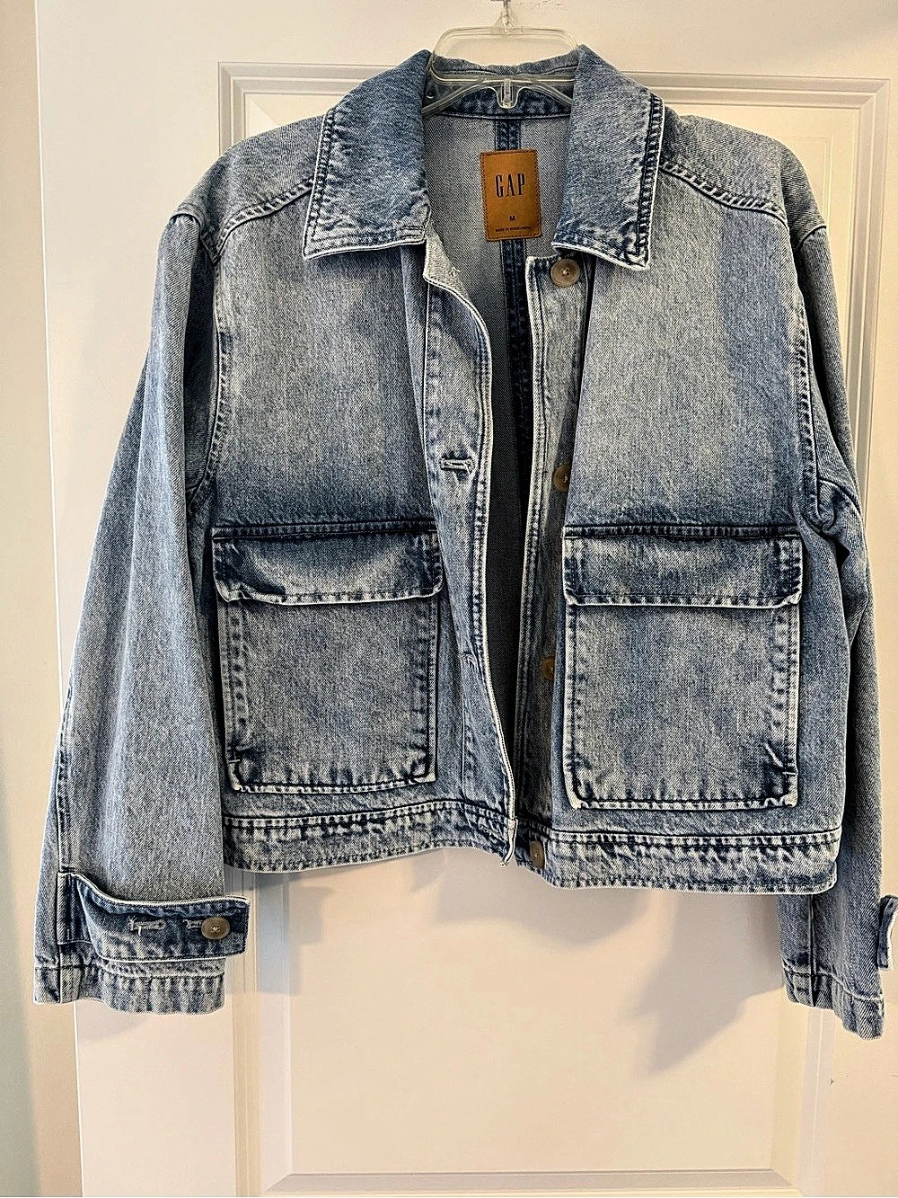 GAP Denim Utility Shirt Jacket Blue Size Medium